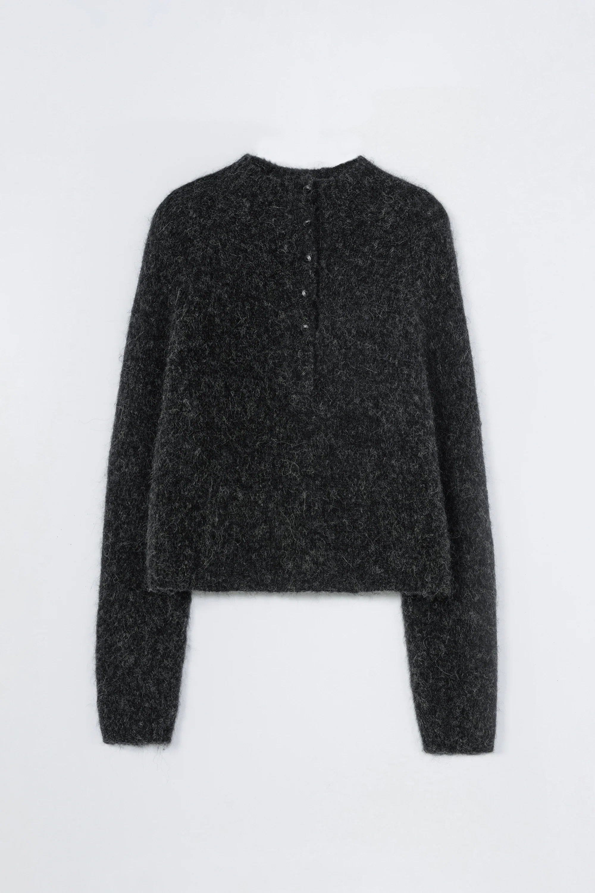 Cordera - Baby Alpaca Polo Sweater - Anthracite - Image 4