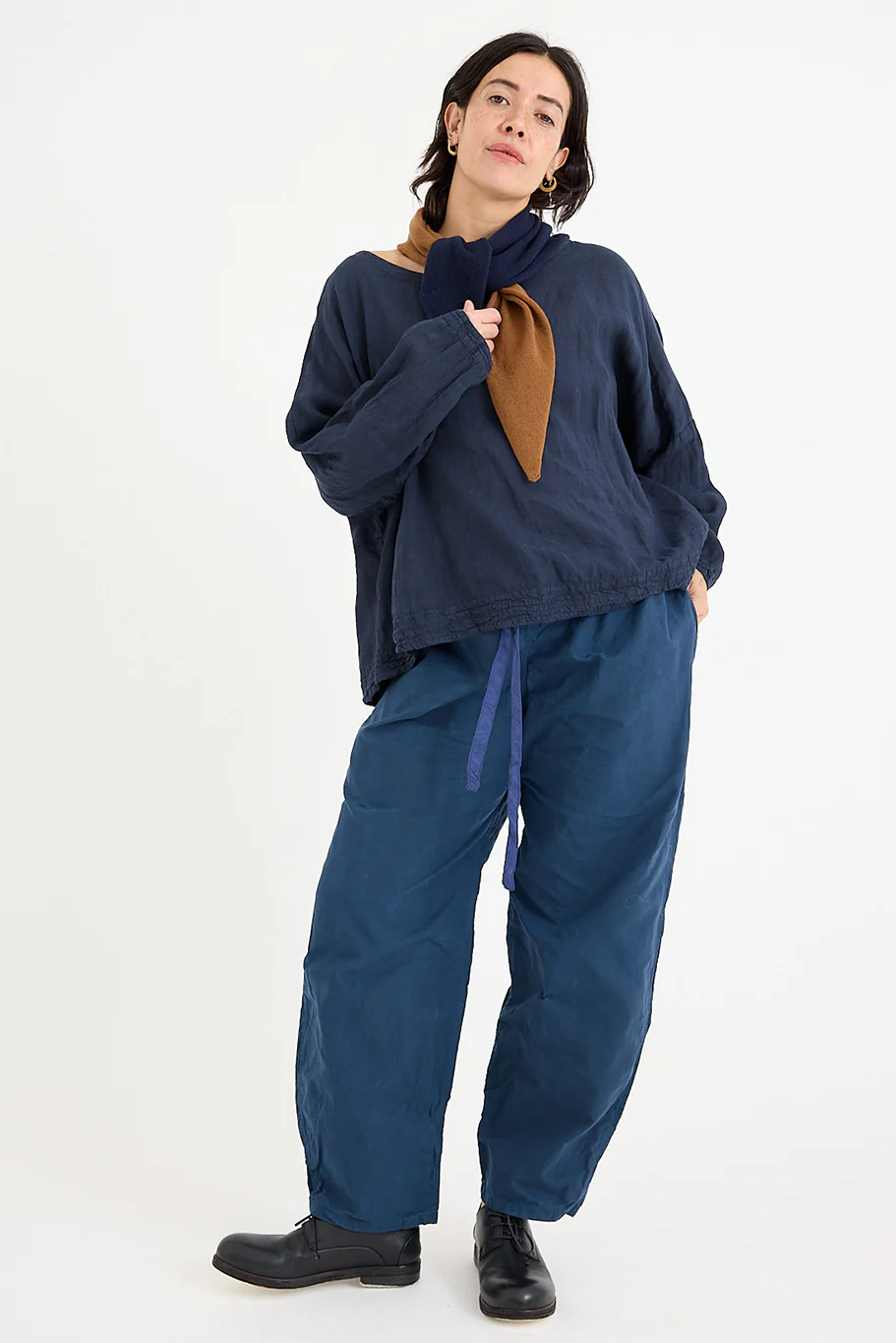 Lovat + Green - Anna Scarf - Navy - Image 3