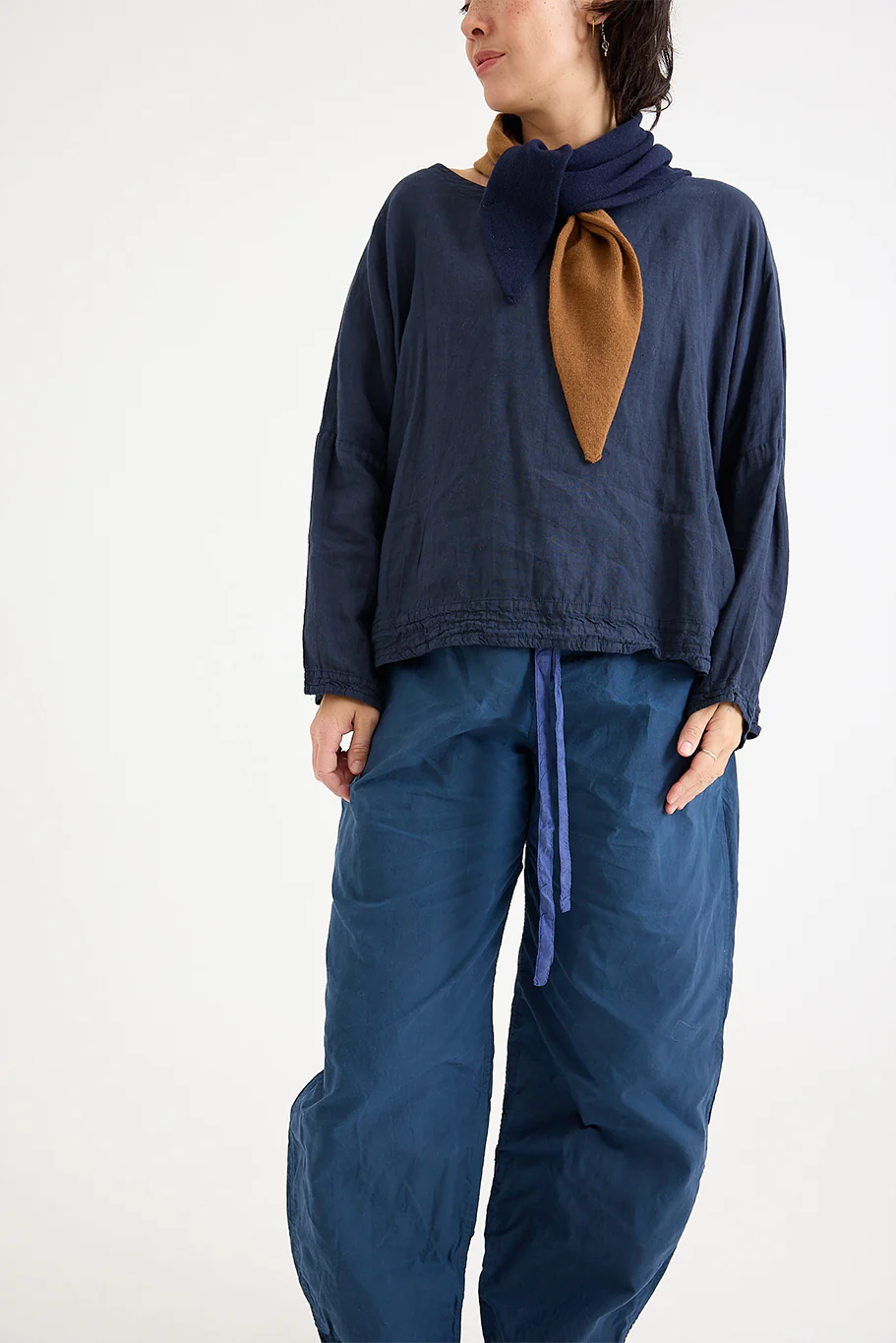 Lovat + Green - Anna Scarf - Navy - Image 4