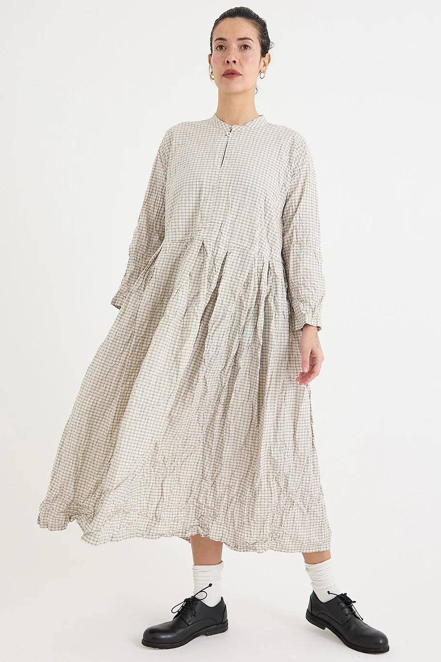 Pas de Calais - Washed Organic Cotton Check Dress - Image 4