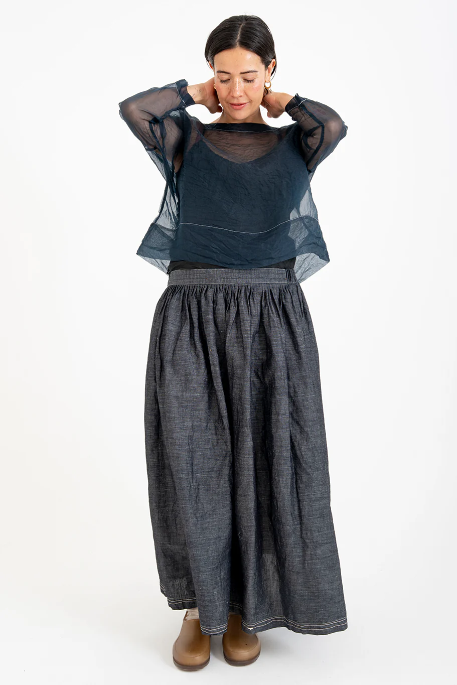 Bukeshla - Briar Box Top - Navy Organza - Image 3