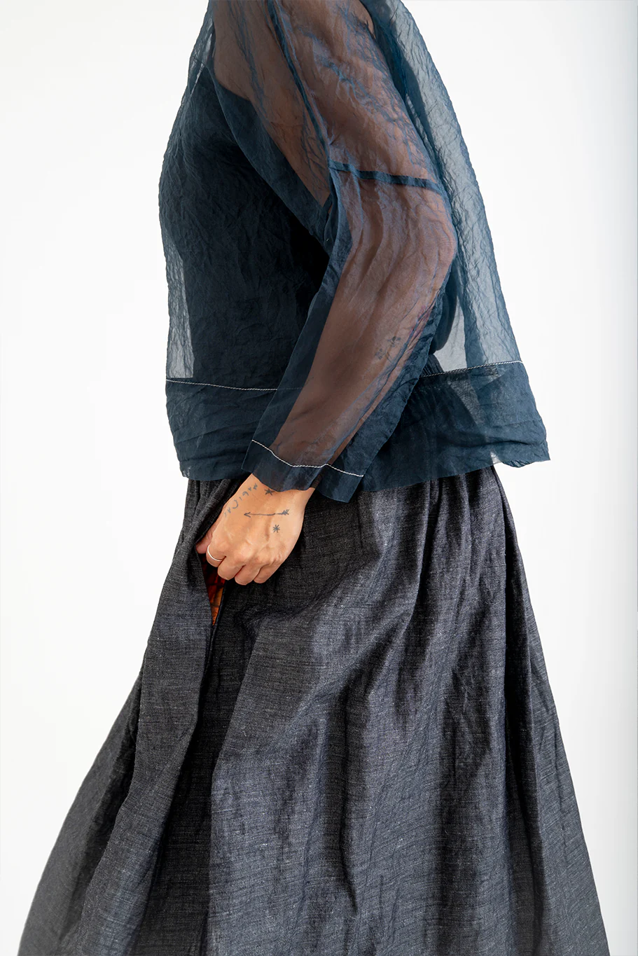 Bukeshla - Briar Box Top - Navy Organza - Image 5