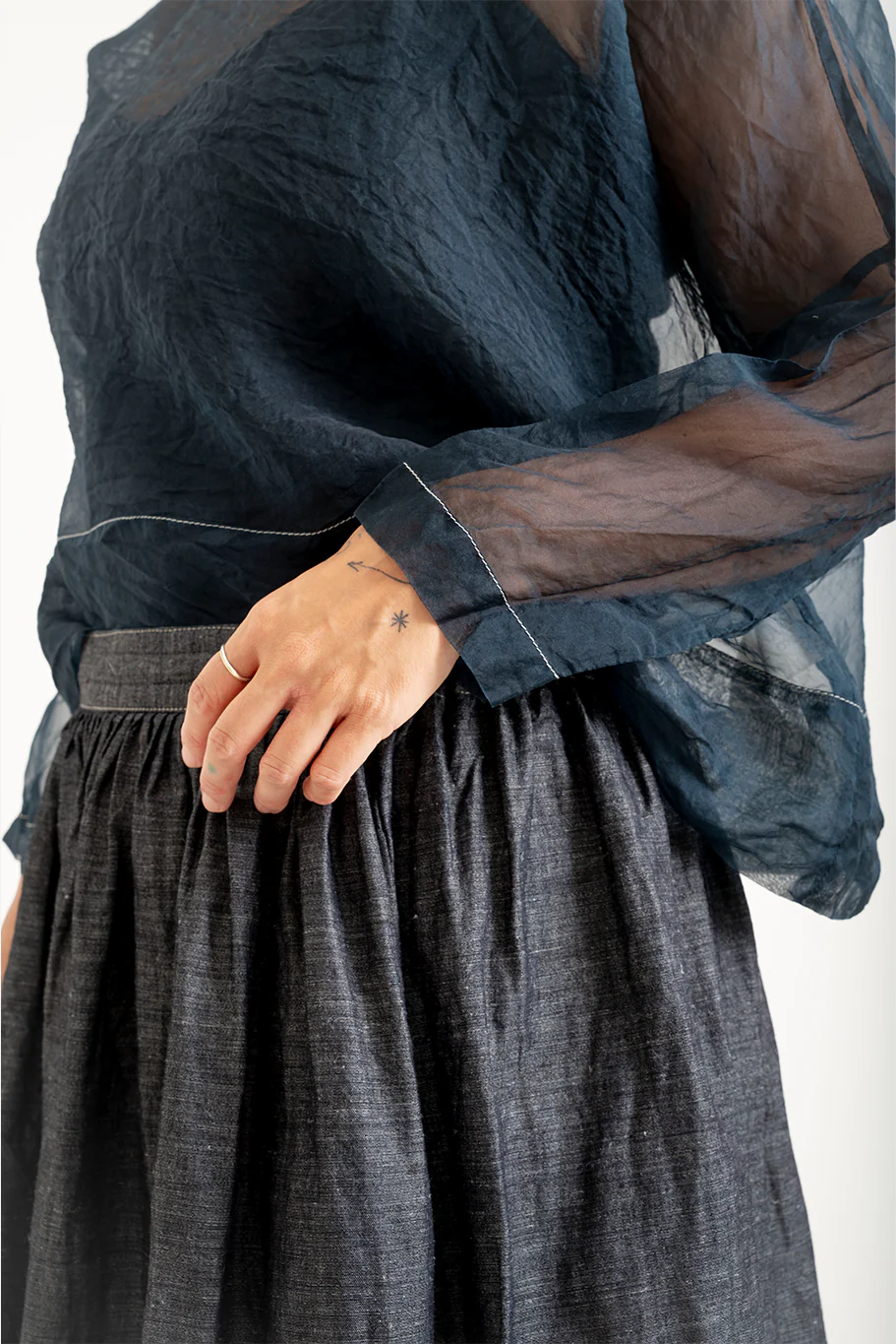 Bukeshla - Briar Box Top - Navy Organza - Image 6