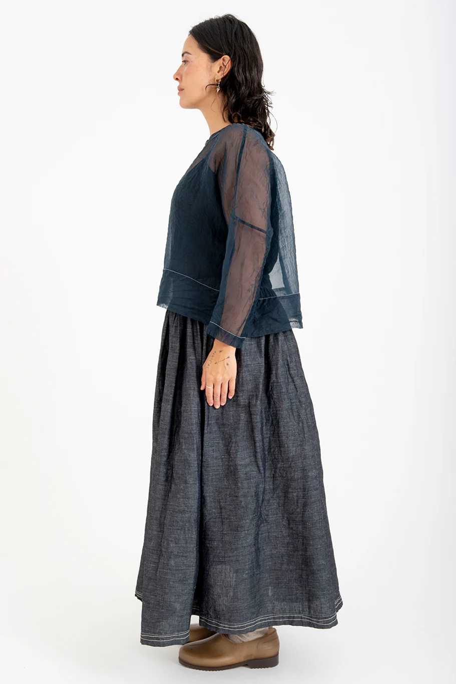 Bukeshla - Briar Box Top - Navy Organza - Image 9