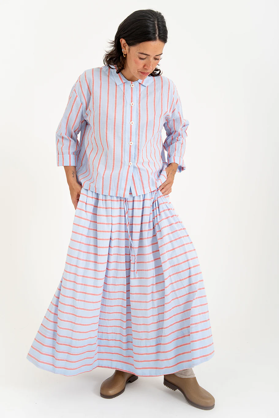 Bukeshla - Cactus Skirt - Japanese Striped Cotton - Image 3