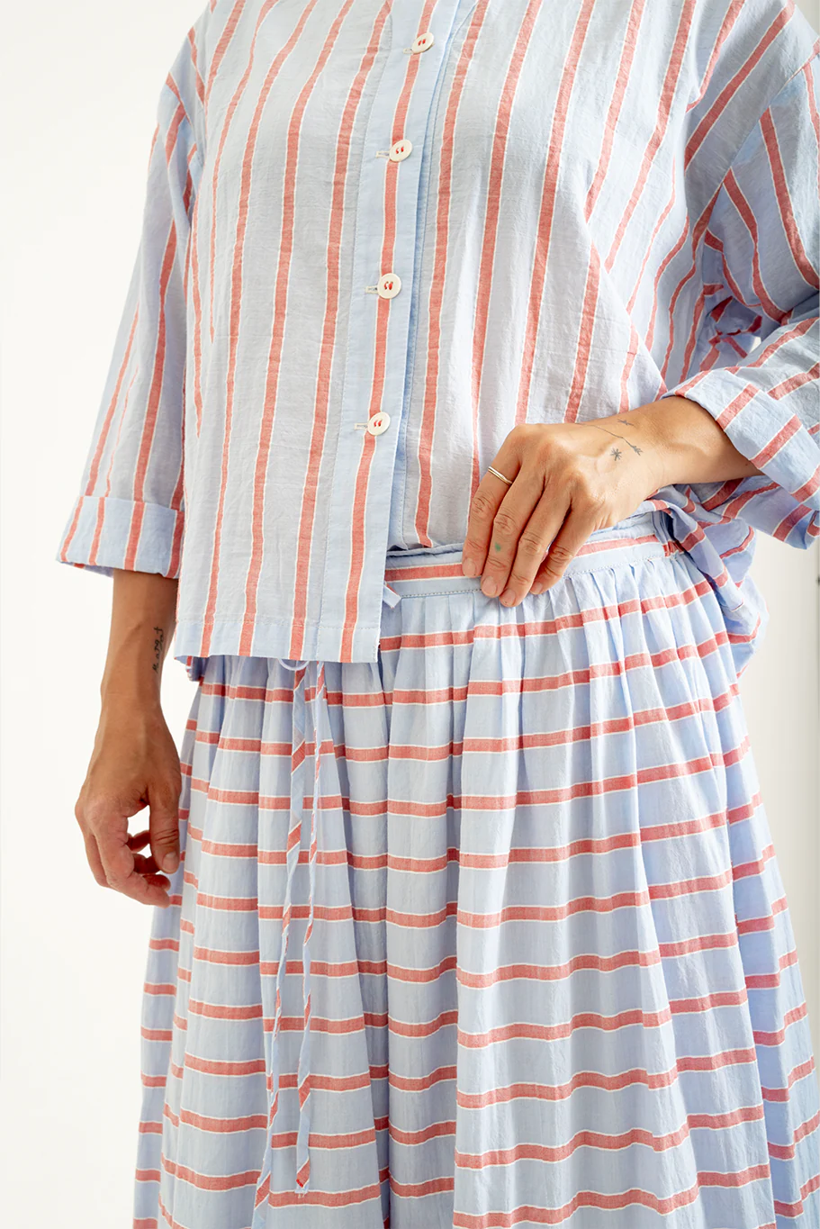 Bukeshla - Cactus Skirt - Japanese Striped Cotton - Image 4