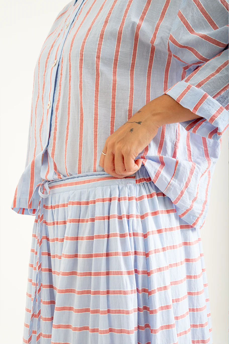 Bukeshla - Cactus Skirt - Japanese Striped Cotton - Image 5