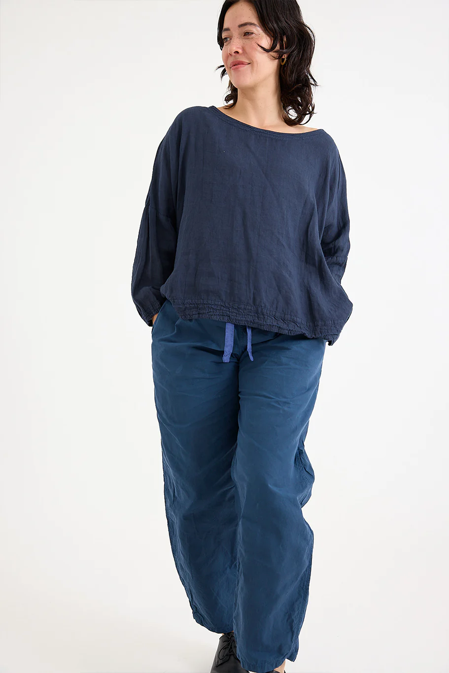 Chez Vidalenc - Coulisse Pants - Cotton Sailor - Blue - Image 4