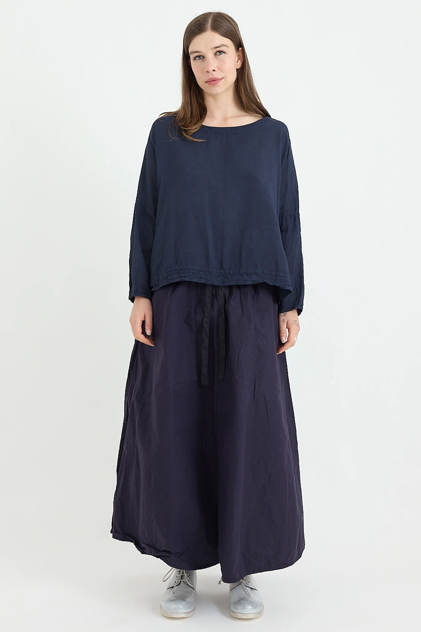 Chez Vidalenc - Carré Top - Light Linen - Navy - Image 3
