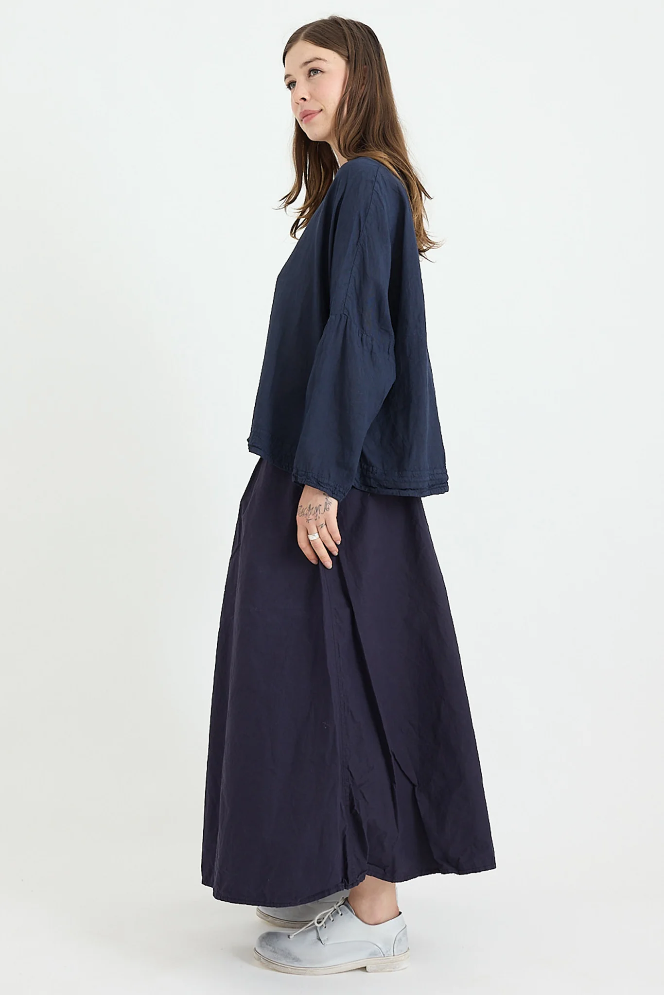 Chez Vidalenc - Carré Top - Light Linen - Navy - Image 4
