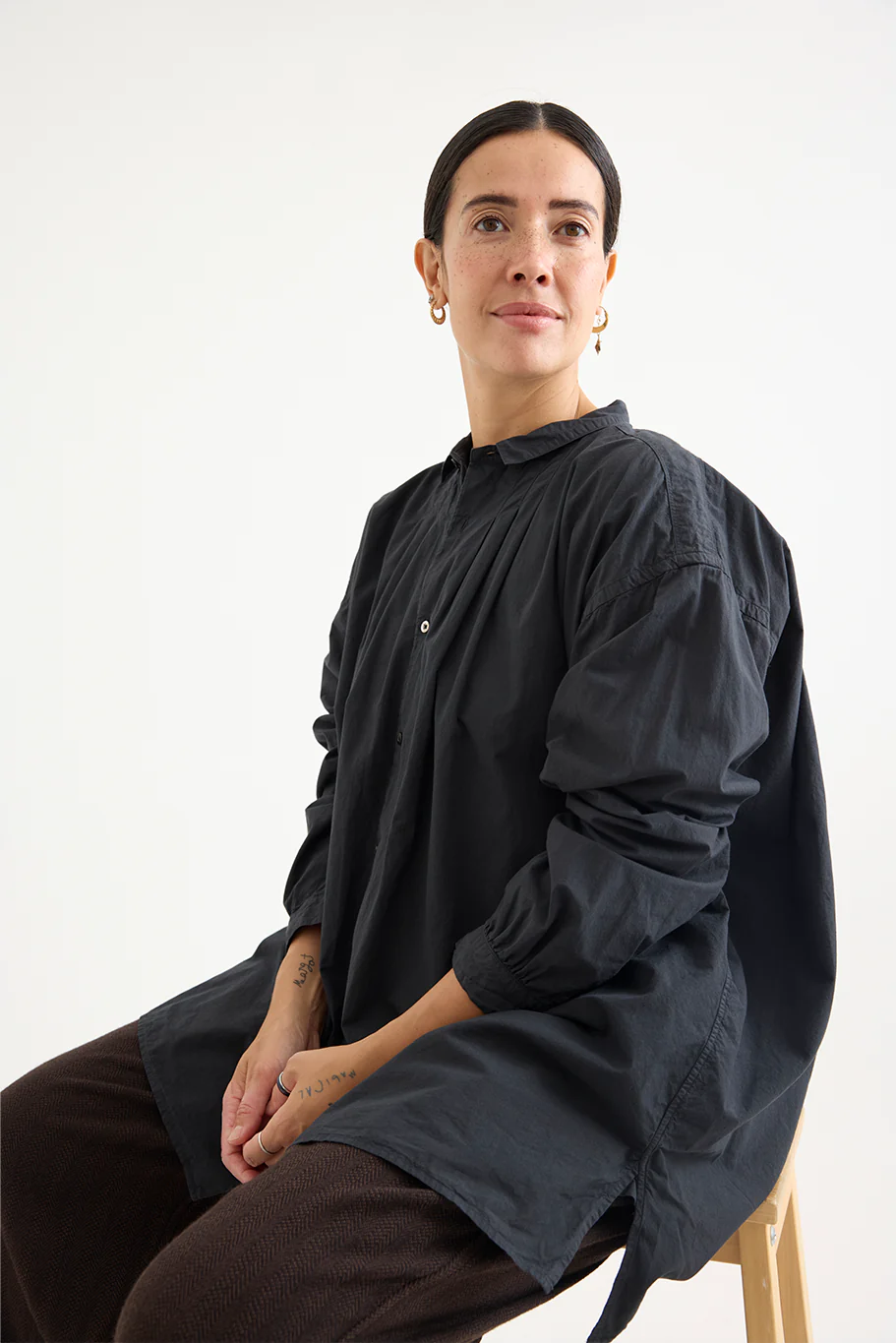 Kaval - Wide Gather Blouse - Supima Cotton - Image 10