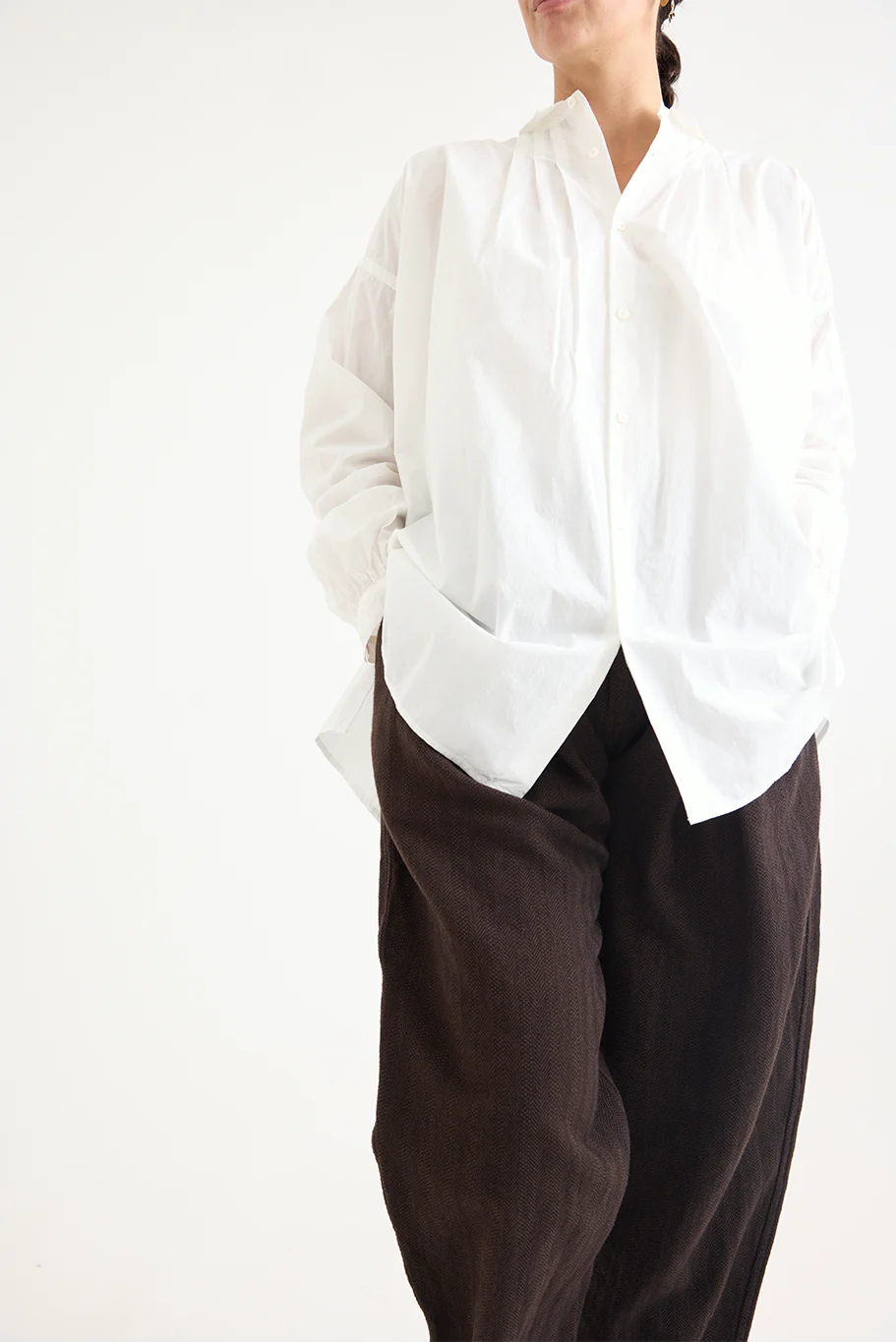 Kaval - Wide Gather Blouse - Supima Cotton - Image 5