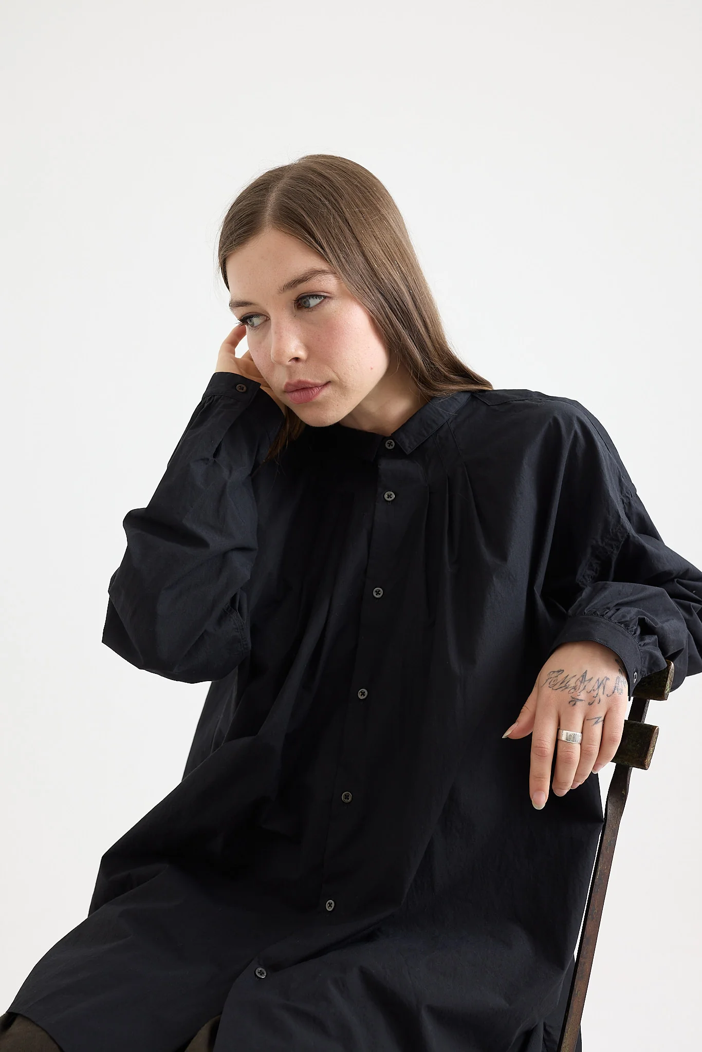 Kaval - Wide Gather Blouse - Typewriter Cotton - Image 3