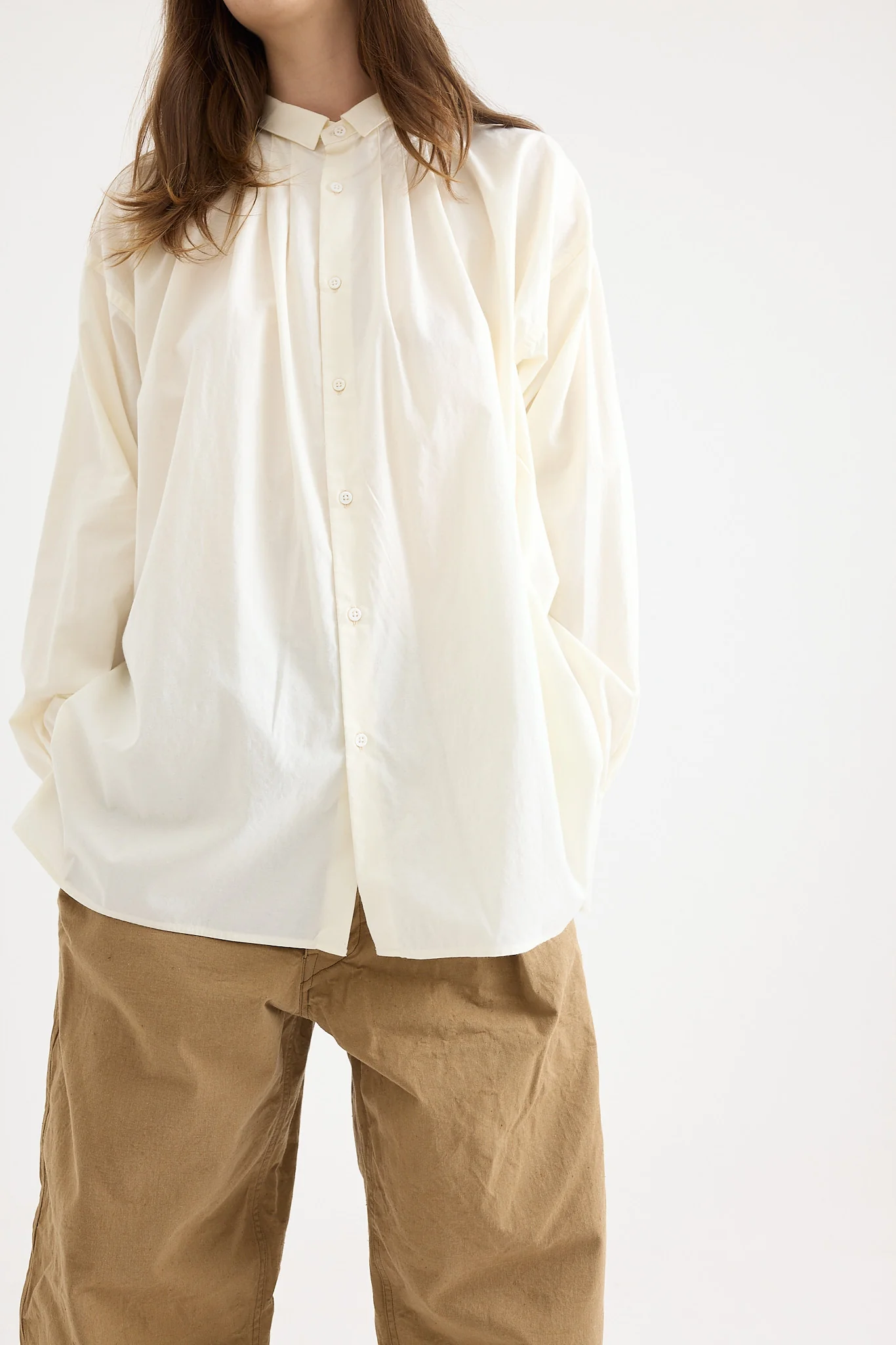 Kaval - Wide Gather Blouse - Natural - Image 5