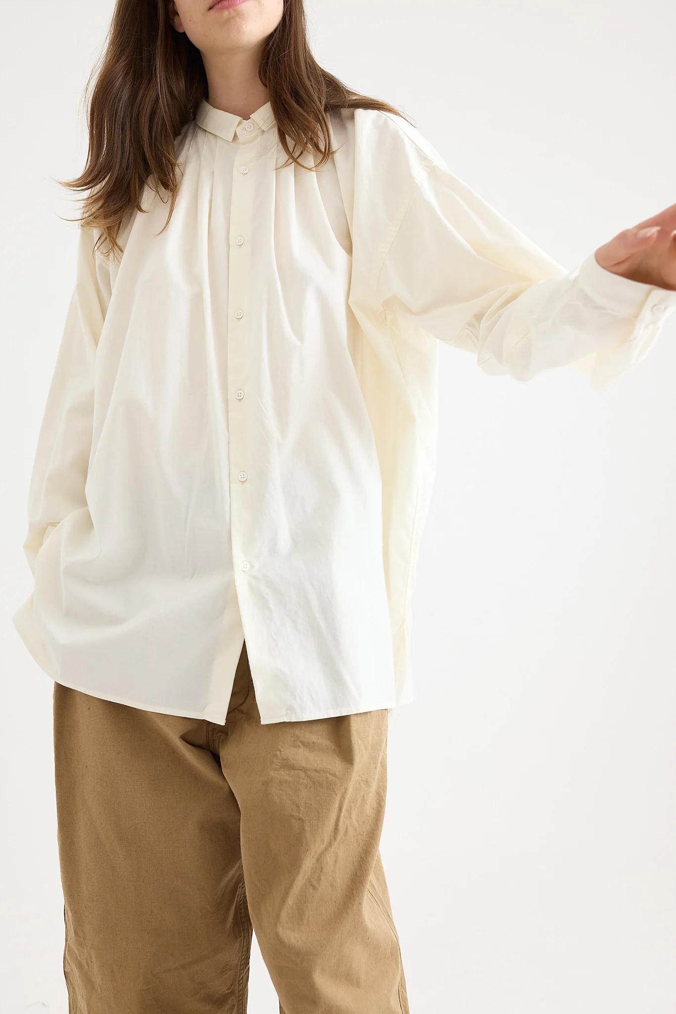 Kaval - Wide Gather Blouse - Natural - Image 7