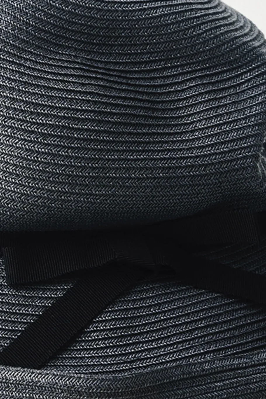 Mature Ha - Boxed Hat 11cm Brim with Ribbon - Charcoal/Black - Image 3