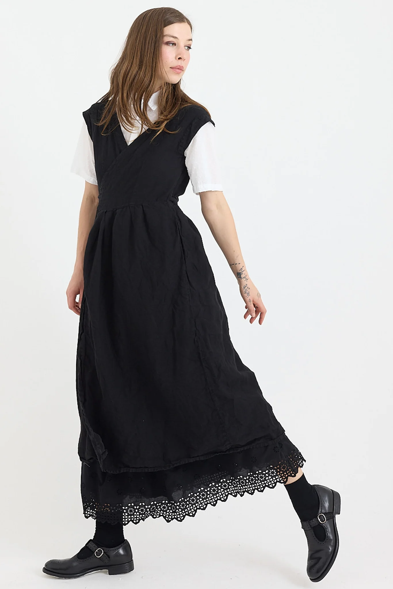 Metta - Azalea Skirt - Double Layered Cotton Voile with Lace Hem - Image 4