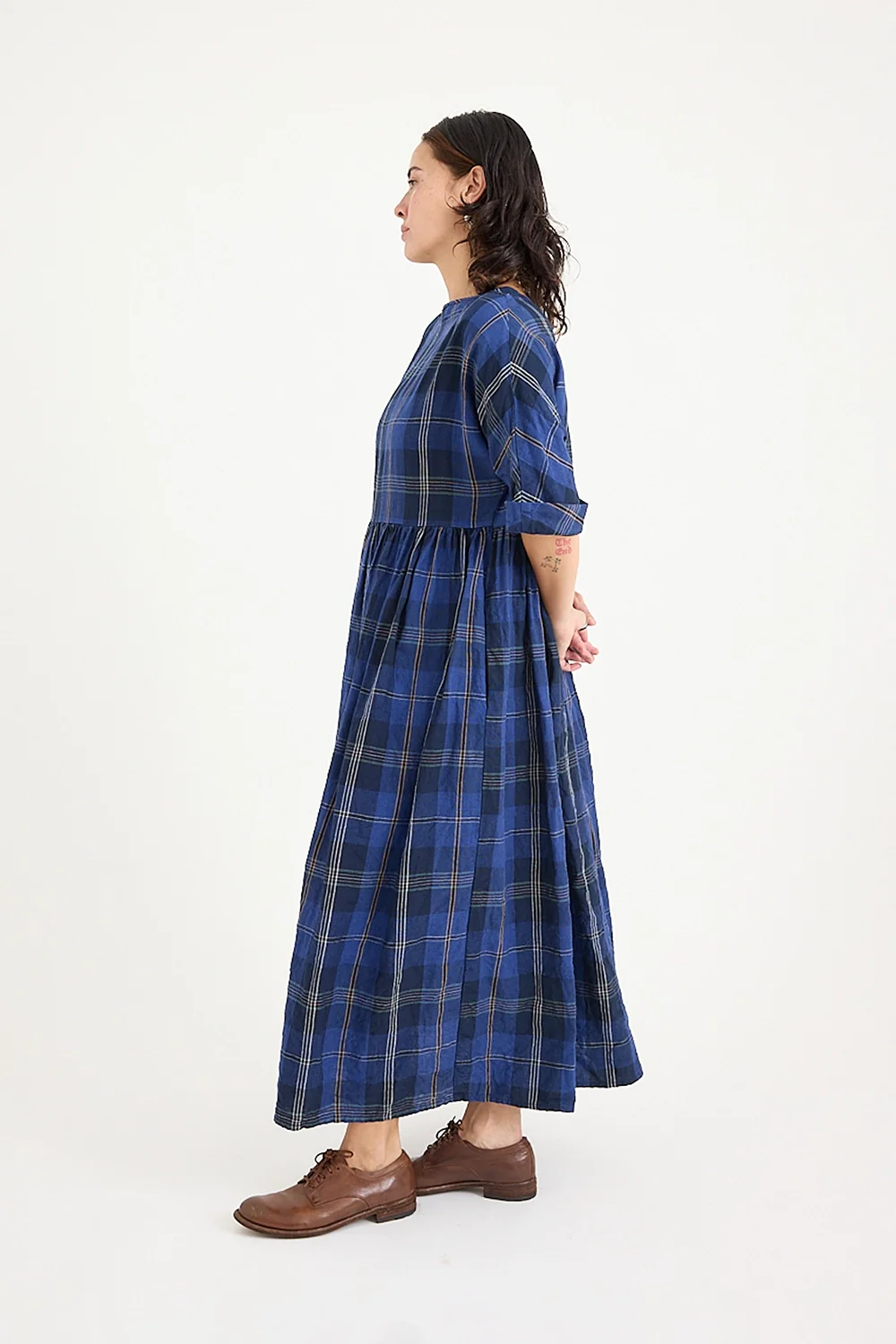 Metta - Boating Dress - Blue Tartan Check - Image 5