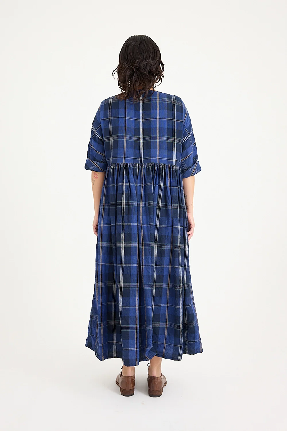 Metta - Boating Dress - Blue Tartan Check - Image 6