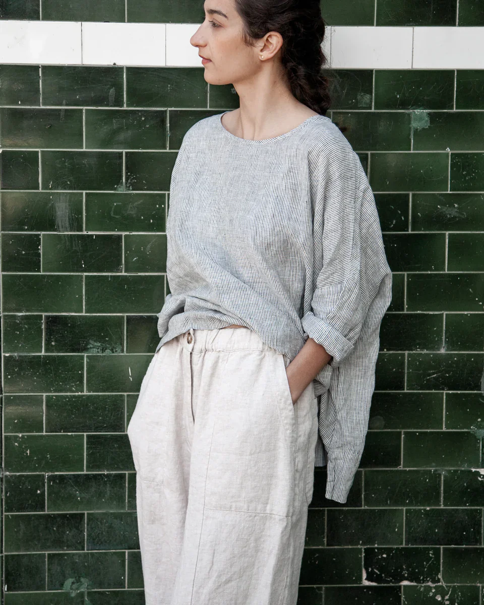Metta - Frankie Peg Pant with Zipper - Mid Weight Linen - Image 4