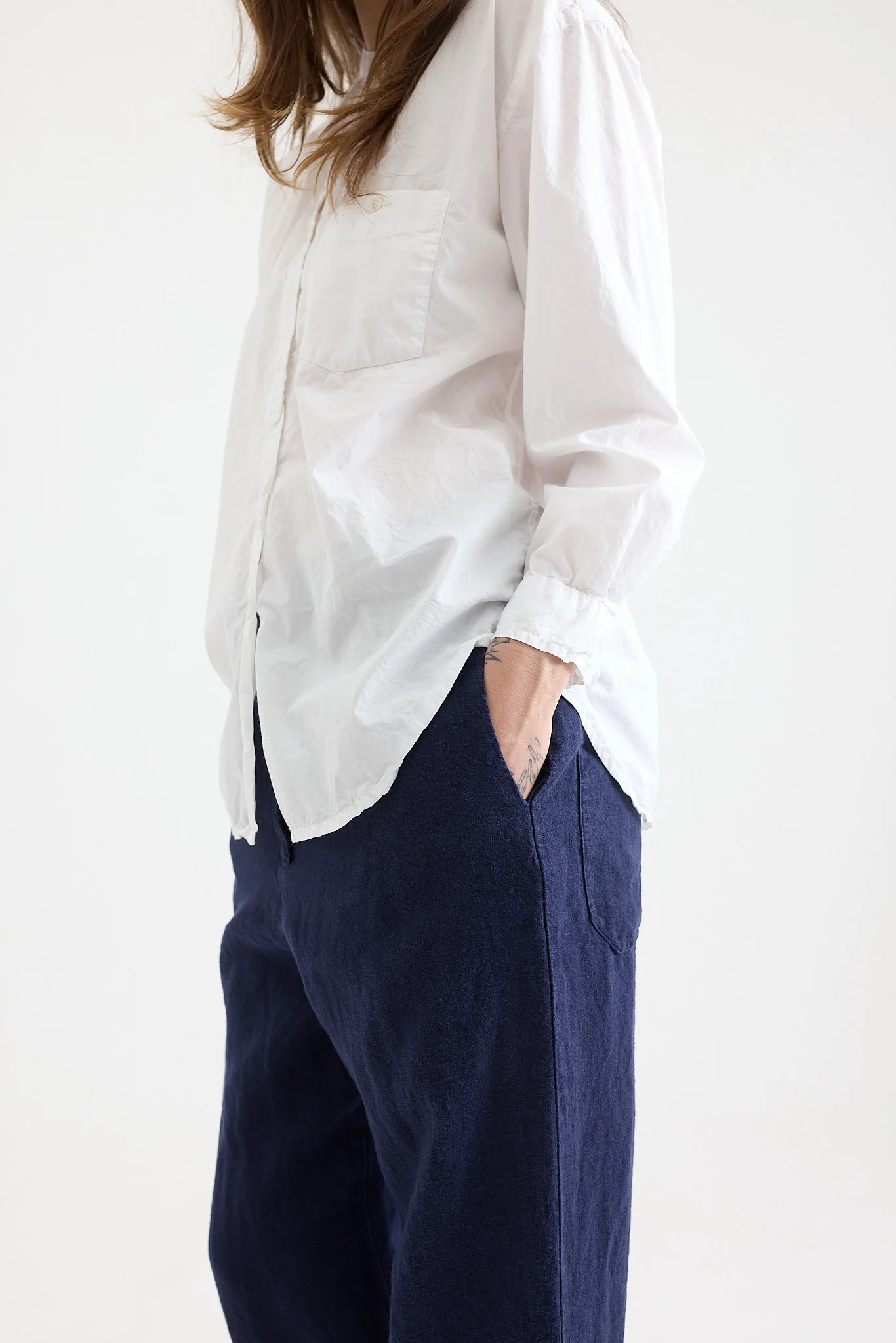 Metta - Italy Collarless Shirt - Cotton Poplin - Image 12