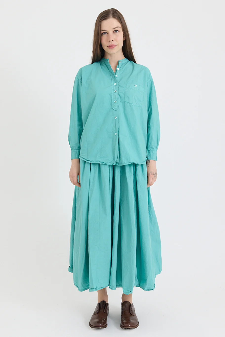 Metta - Italy Collarless Shirt - Cotton Poplin - Image 9