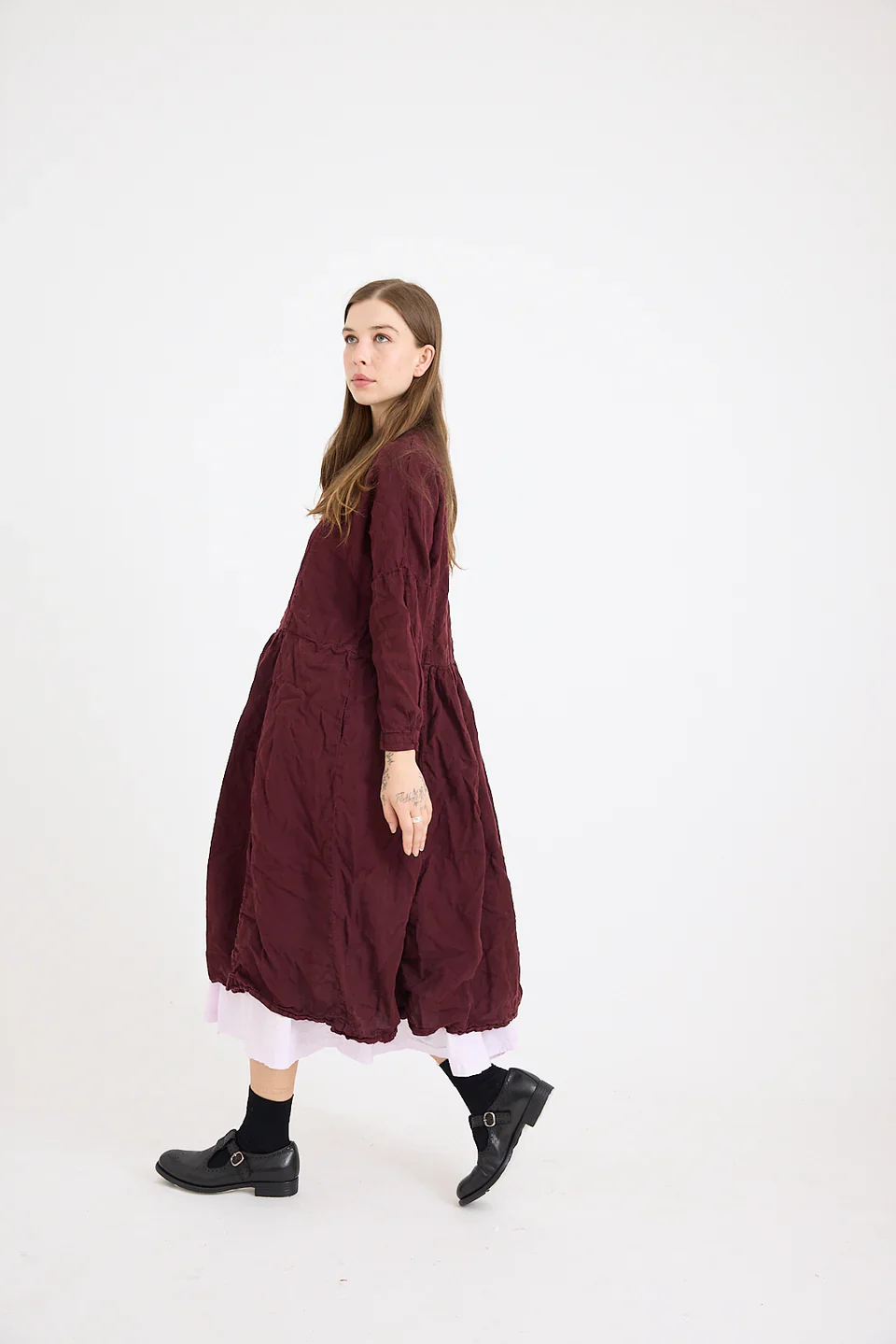 Metta - Olive Dress - Mid Weight Rustic Linen Gauze - Image 6