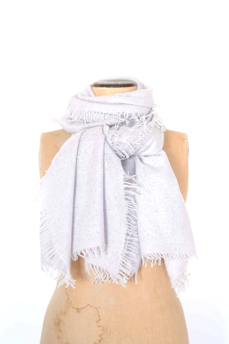 Mirror In The Sky - Open Knitted Cashmere Shawl Plain - Image 6