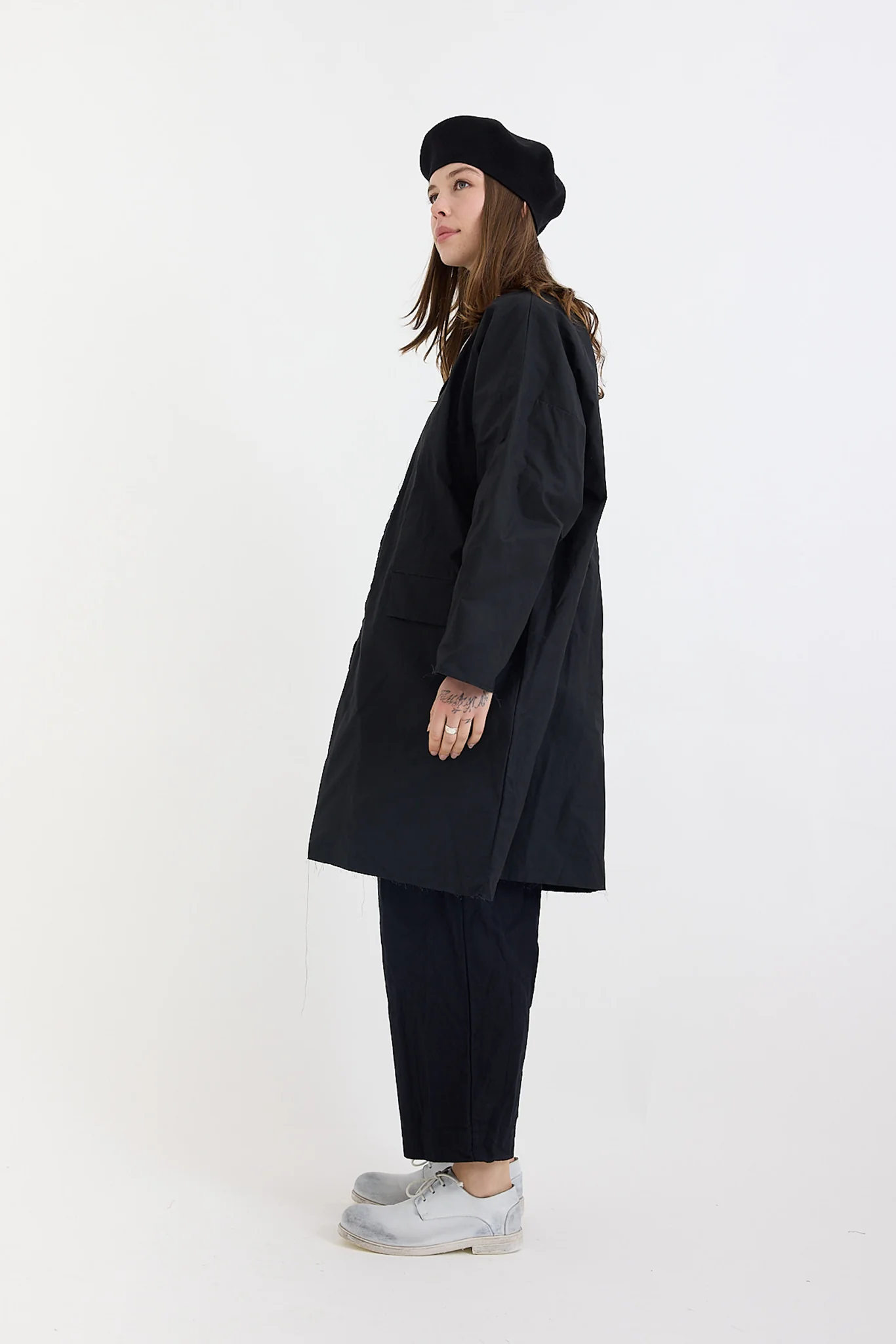 SCHA - Button-Down Volume Coat- Black - Image 4
