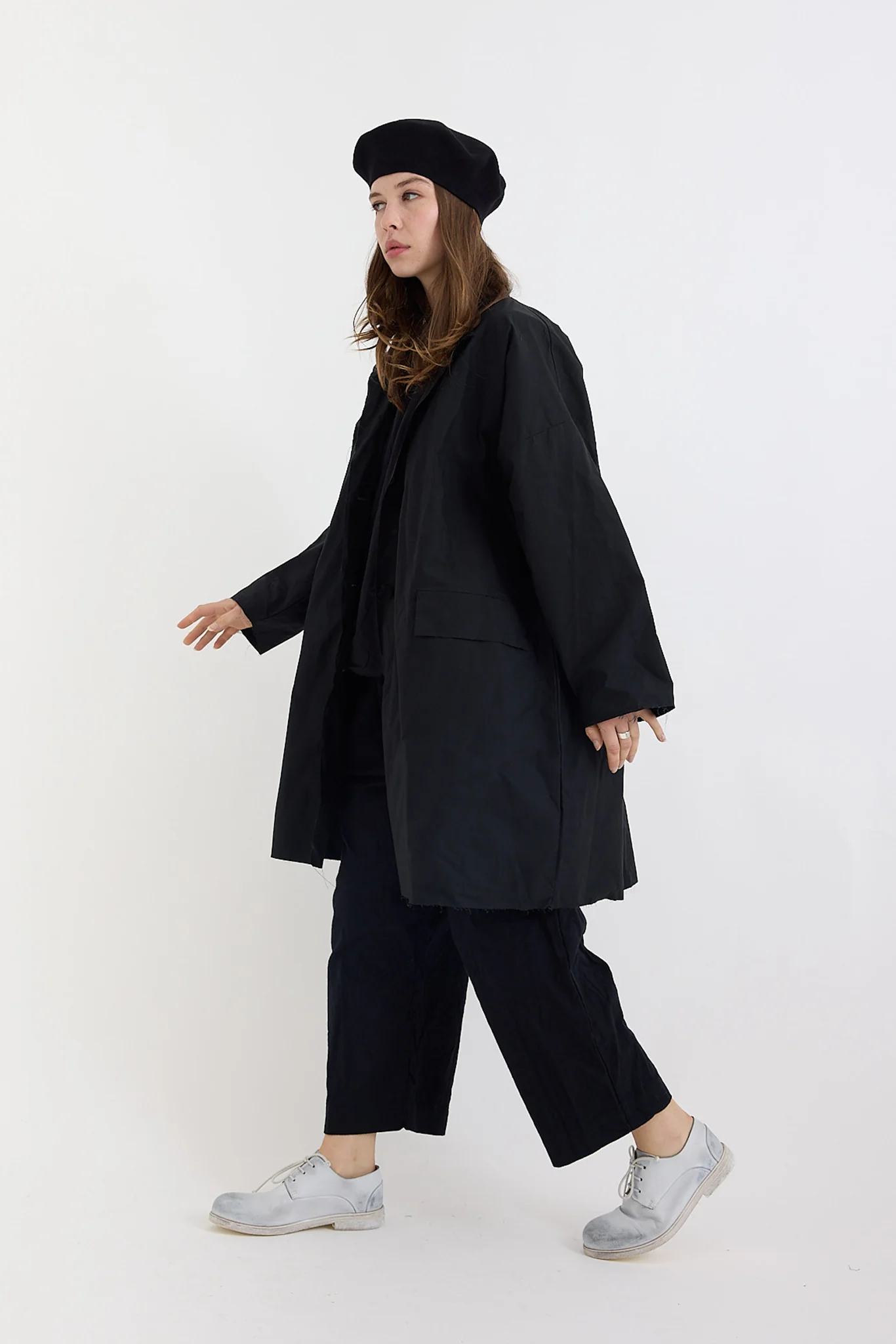SCHA - Button-Down Volume Coat- Black - Image 6