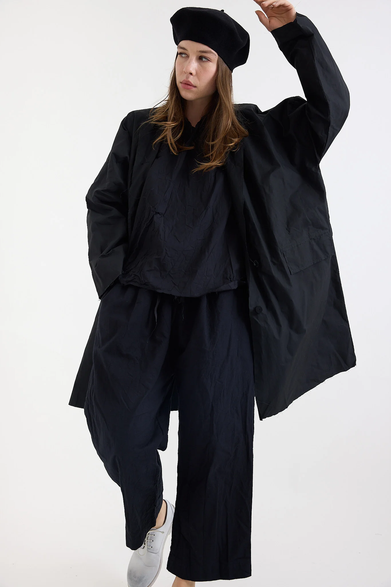 SCHA - Button-Down Volume Coat- Black - Image 7