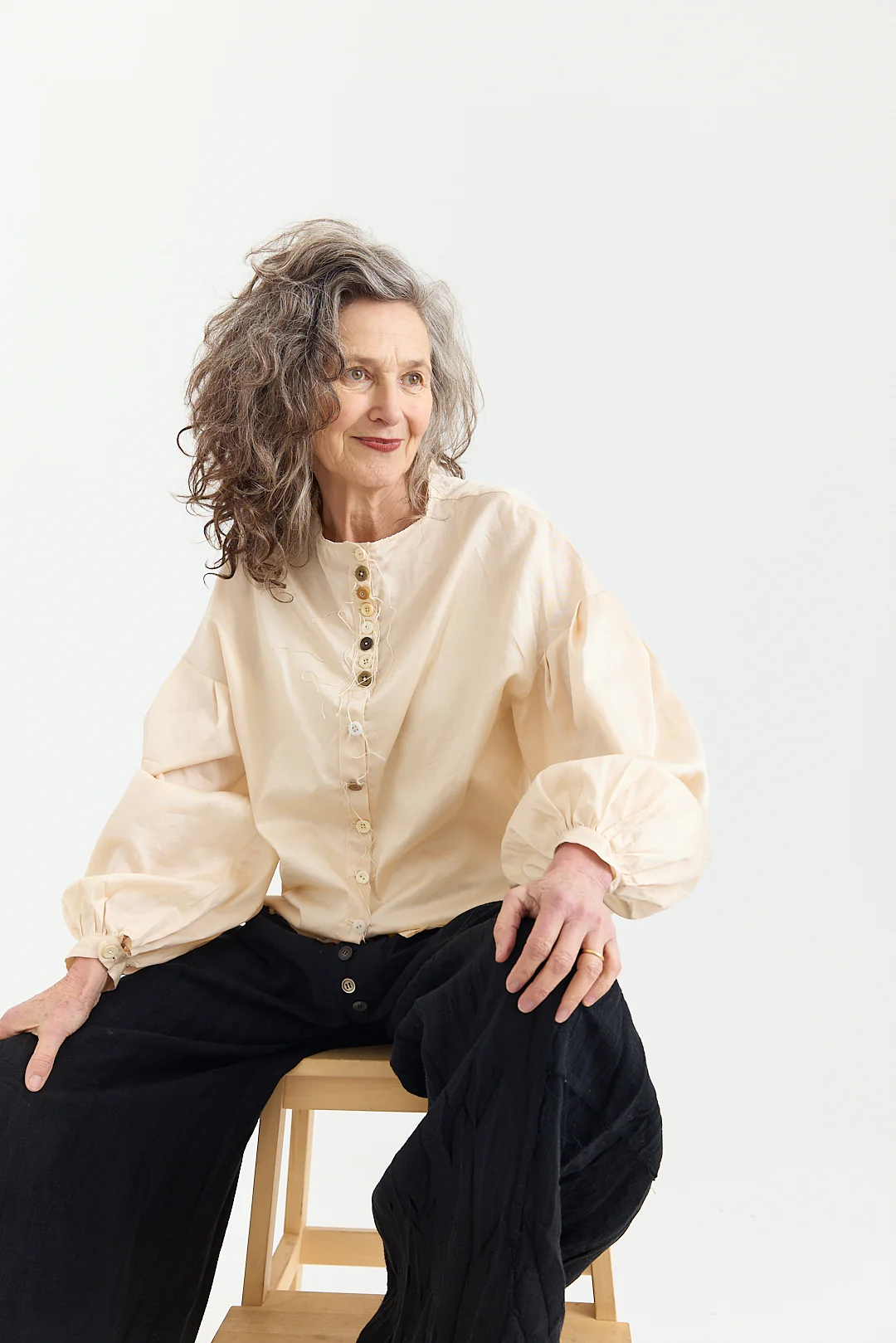 Archivio J.M. Ribot - AWSH01/KI Collarless Shirt - Image 3