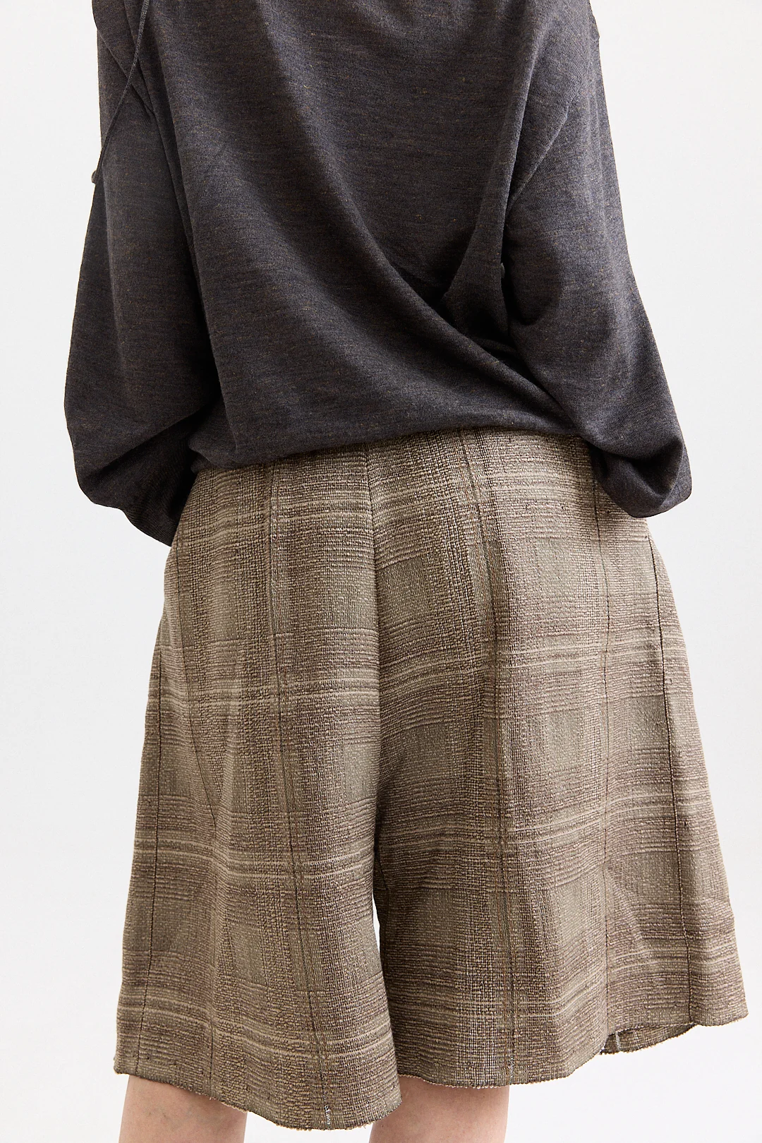 Boboutic - Pleated Short Trousers - Brown/Sage - Image 3