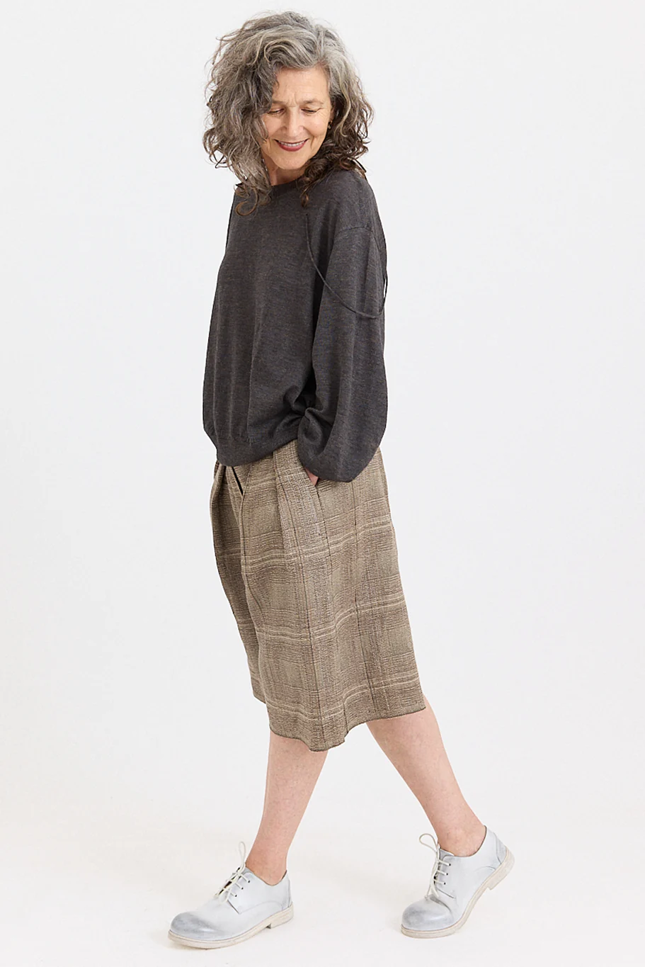 Boboutic - Pleated Short Trousers - Brown/Sage - Image 5