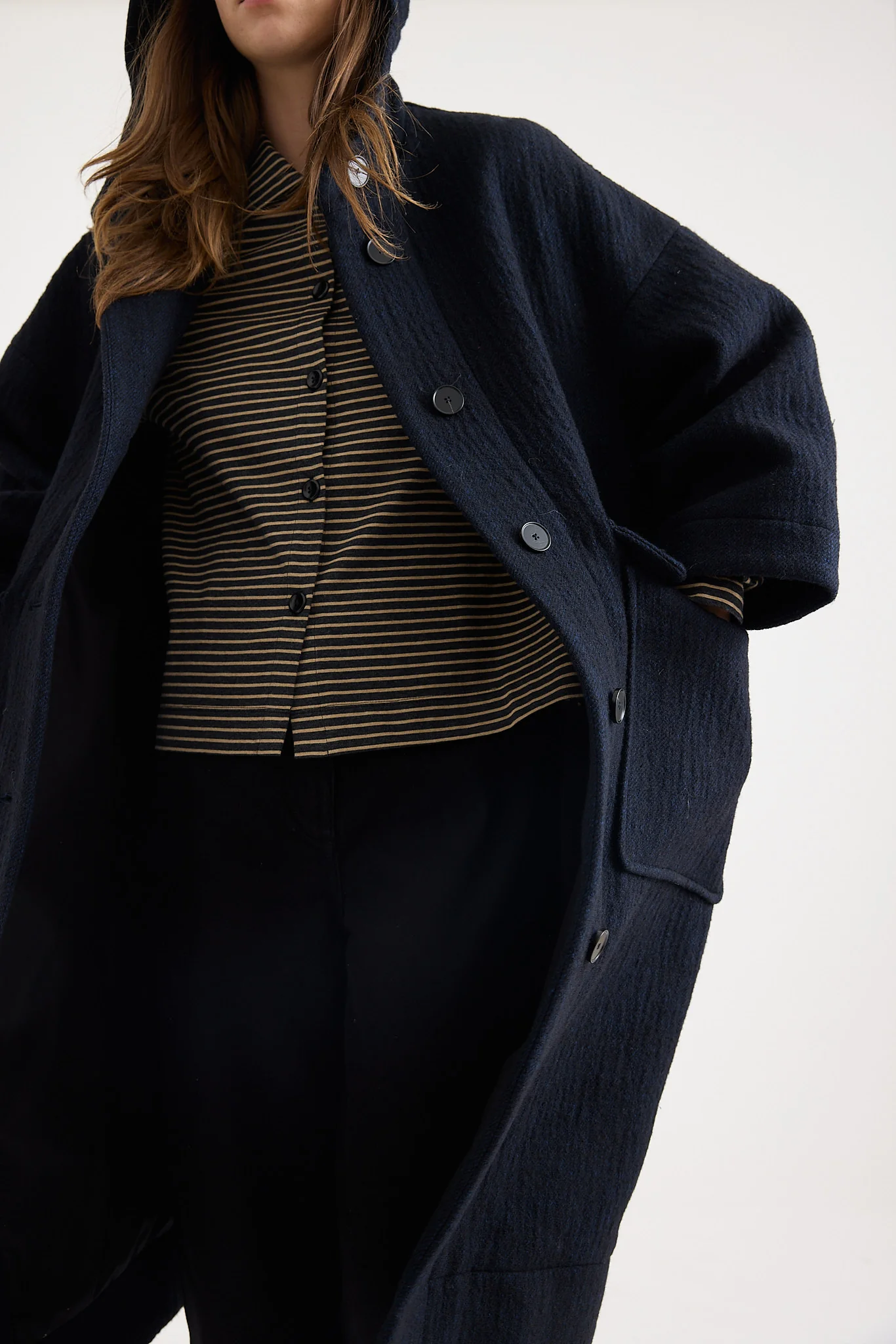 Toast - Wool Hooded Coat - Dark Navy - Image 4