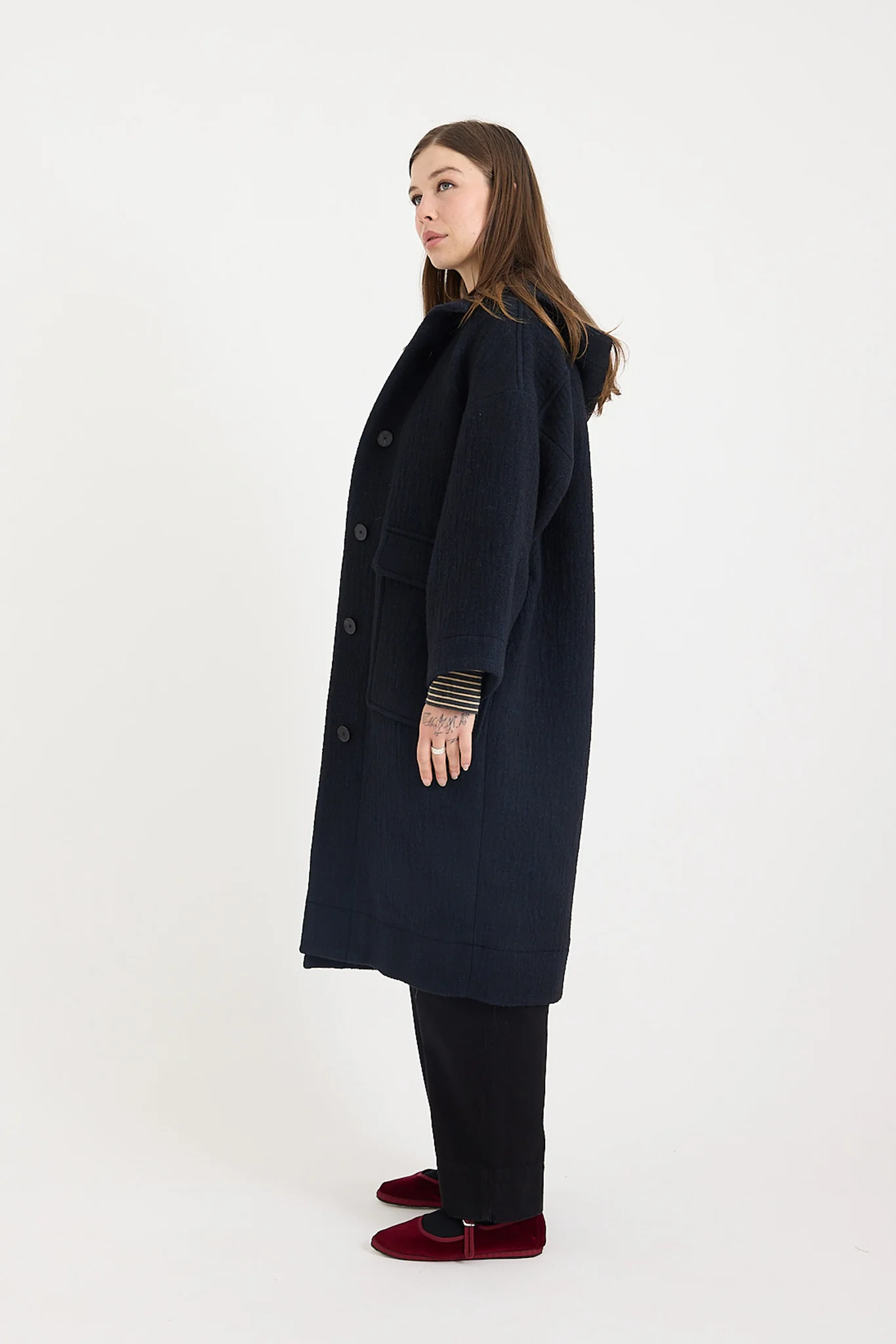 Toast - Wool Hooded Coat - Dark Navy - Image 5