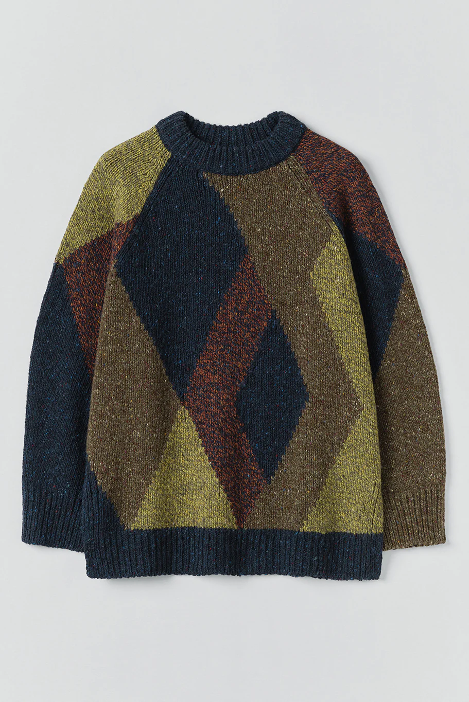 Toast - Marled Argyle Blocked Sweater - Olive Multi - Image 7