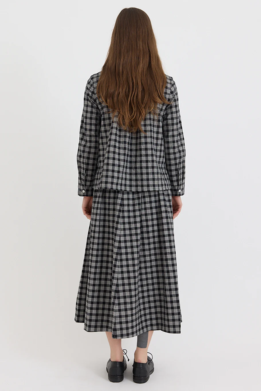 Toast - Ollie Binding Check Cotton Wool Shirt - Black/Ecru - Image 5